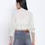 Bellzela Light green color women crop Smocked Details top