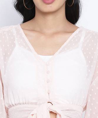 Aquantic peachy  women Smocked Tie crop top 5
