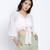 Pesto fij white women smocked Tie crop top