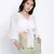 Pesto fij white women smocked Tie crop top