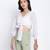 Pesto fij white women smocked Tie crop top