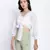 Pesto fij white women smocked Tie crop top