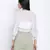 Pesto fij white women smocked Tie crop top