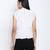 Ice white fancy women pussy bow top.