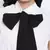Ice white fancy women pussy bow top.