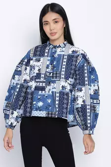 Fapper blue graphic print women top