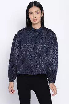 Dark fancy blue animal printed  women top