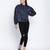 Dark fancy blue animal printed  women top