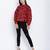 Flamed red animal printed women top