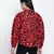 Flamed red animal printed women top