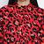 Flamed red animal printed women top