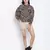 Dagger creamy brown animal printed women top