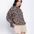 Dagger creamy brown animal printed women top