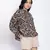 Dagger creamy brown animal printed women top