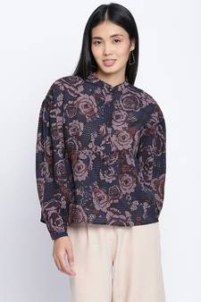Aqose black printed women top