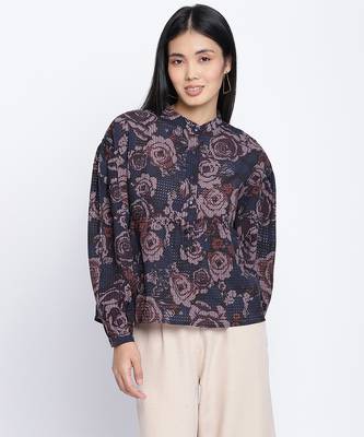 Aqose black printed women top 1