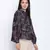 Aqose black printed women top