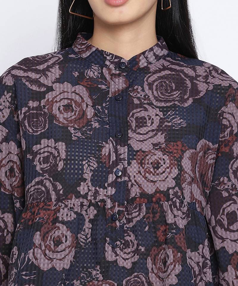 Aqose black printed women top