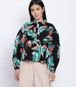 Jacky black floral printed women top