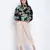 Jacky black floral printed women top