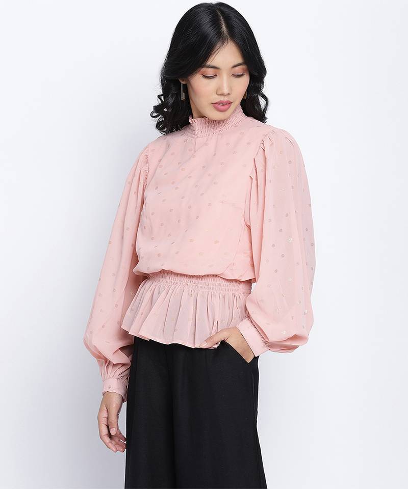 Ravisher peach  foil print women top