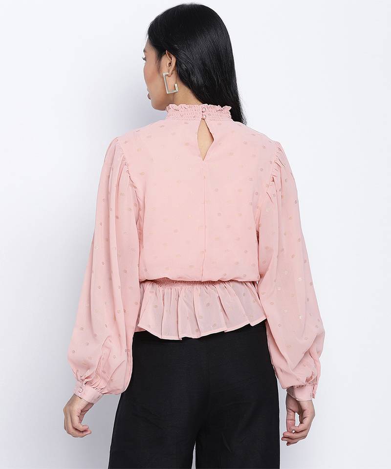 Ravisher peach  foil print women top