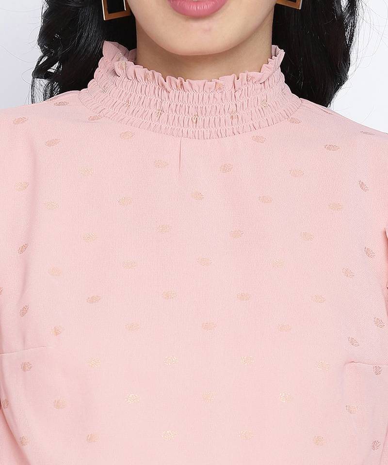 Ravisher peach  foil print women top