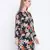 Galician black floral print casual tunic