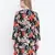 Galician black floral print casual tunic