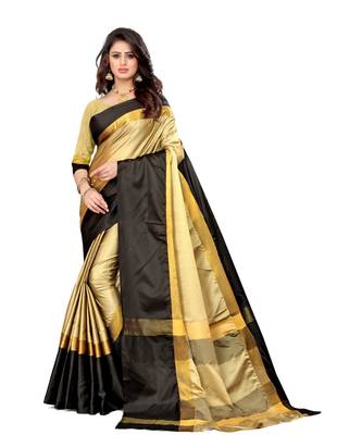 Cream Aura Silk saree with blouse piece 1