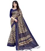 Blue  mysore silk saree with blouse piece