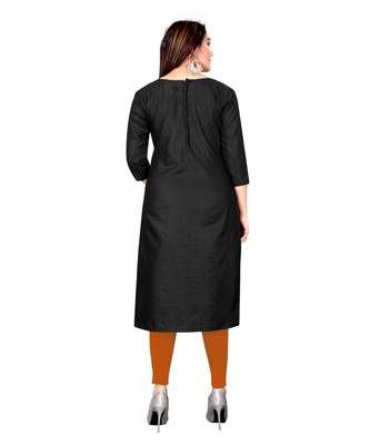 Black Slub Cotton Embroidered Unstitched Dress Material 2