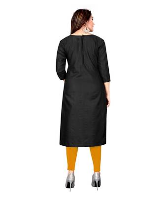 Black Slub Cotton Embroidered Unstitched Dress Material 2