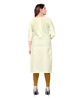 White Slub Cotton Embroidered Unstitched Dress Material 2