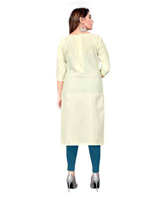 White Slub Cotton Embroidered Unstitched Dress Material 2