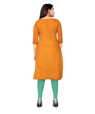 Orange Banarasi Cotton Embroidered Unstitched Dress Material 2