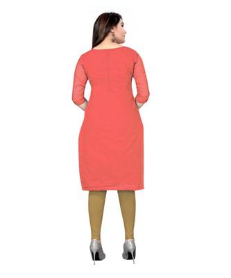 Peach Chanderi Cotton Embroidered Unstitched Dress Material 3