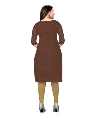 Brown Chanderi Cotton Embroidered Unstitched Dress Material 3