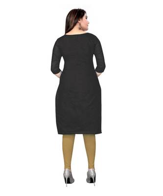 Black Chanderi Cotton Embroidered Unstitched Dress Material 4