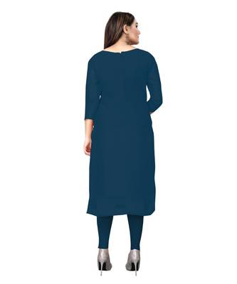Blue Georgette Embroidered Unstitched Dress Material 4