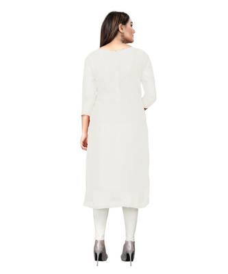 White Georgette Embroidered Unstitched Dress Material 4