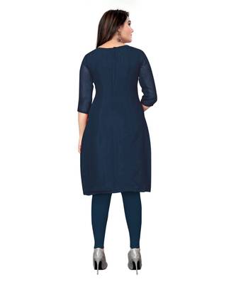 Blue Georgette Embroidered Unstitched Dress Material 2