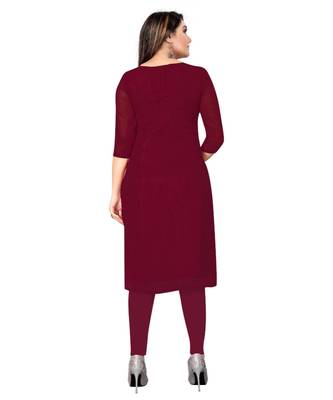 Purple Georgette Embroidered Unstitched Dress Material 4