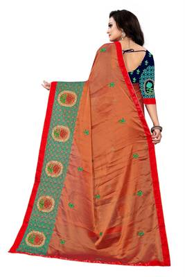 Embroidered Chiffon Saree With Blouse 2