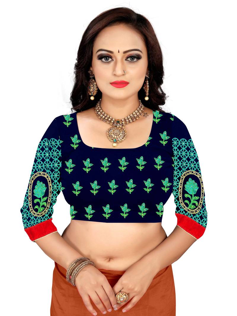 Embroidered Chiffon Saree With Blouse