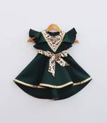 Green and Printed Lycra Dress