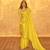 Janhvi Kapoor Style Yellow Satin Silk Embroidered Saree Bollywood Saree