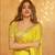 Janhvi Kapoor Style Yellow Satin Silk Embroidered Saree Bollywood Saree