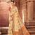 Cotton silk light golden color wedding wear saree collection multi butta matching blouse