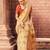 Cotton silk light golden color wedding wear saree collection multi butta matching blouse
